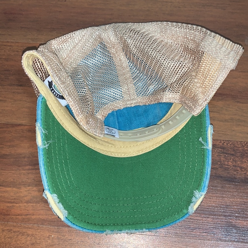 Stay Salty Mason Jar Label Distressed Blue Ball Cap Adult Adjustable Hat - Picture 4 of 8